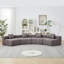 Canapé modulaire courbé en chenille avec 4 coussins - Conception semi-circulaire modulaire pour le salon, la chambre à coucher, le bureau ou le salon-45945635