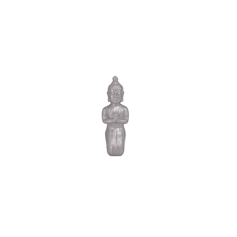 Finition peinte en ciment Bouddha priant , Céramique / Porcelaine, Argent argent