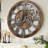 Wall Clock 24" Round Oversized for Living Room decor with Real Moving Gears America Collection-73808859