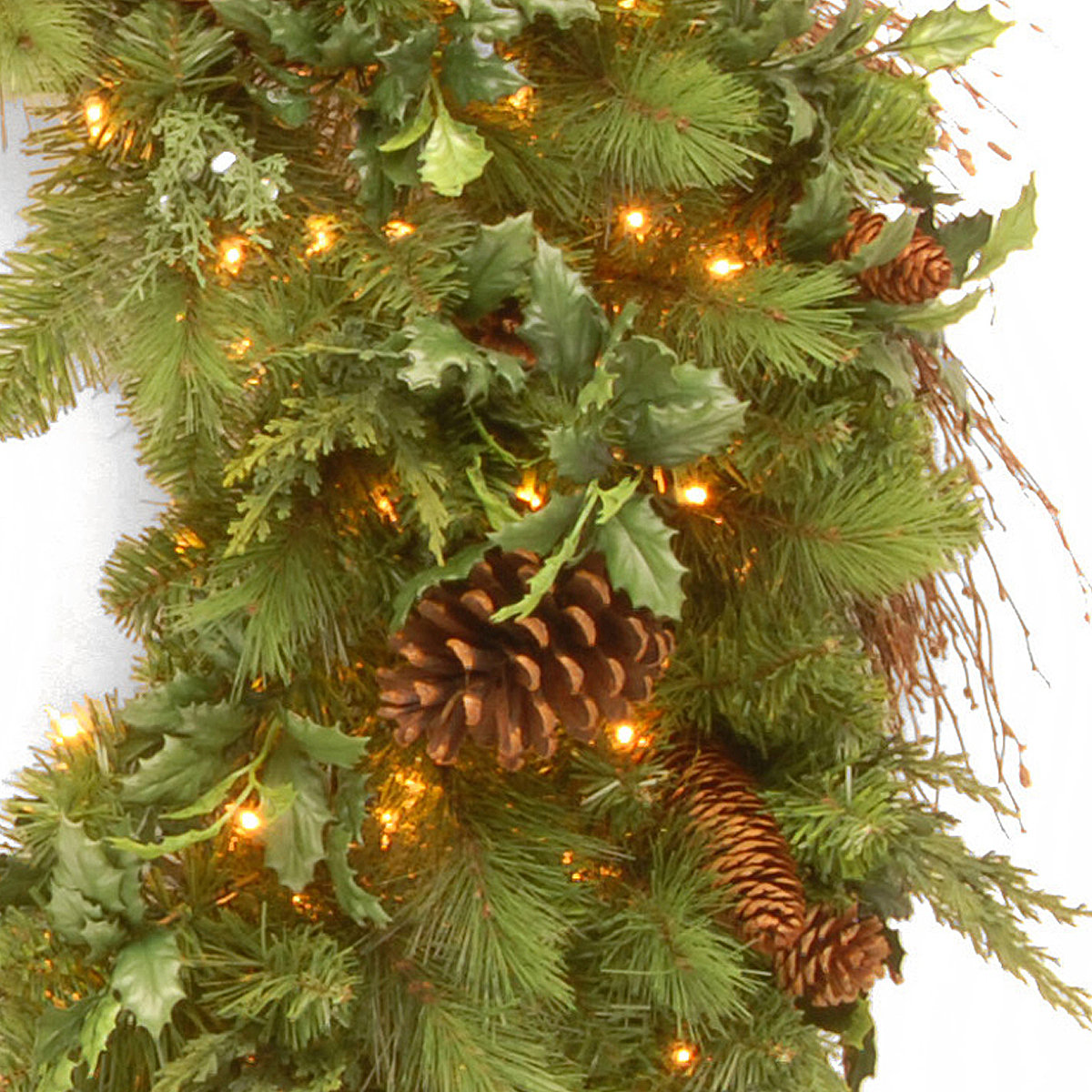 48" Pre-Lit Pine Wreath