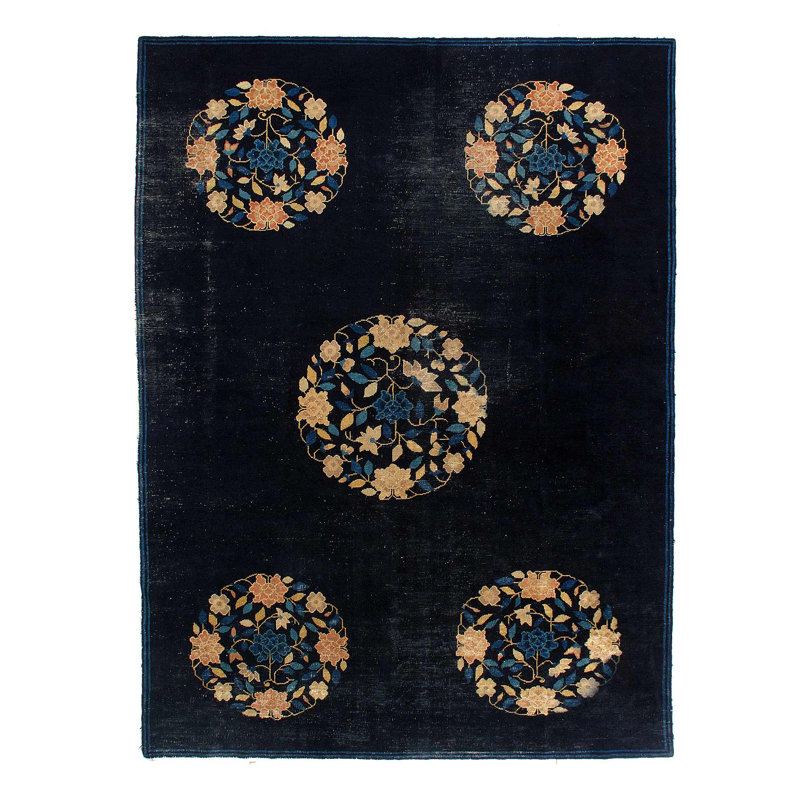 Navy Blue Antique chinese Peking 6'7"X 9'