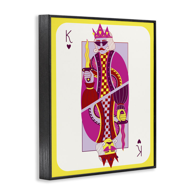 Giclée encadrée de carte King Bright Bright, design par Grace Popp, H 20 po x l 16 po, Giclée encadrée noir minuit