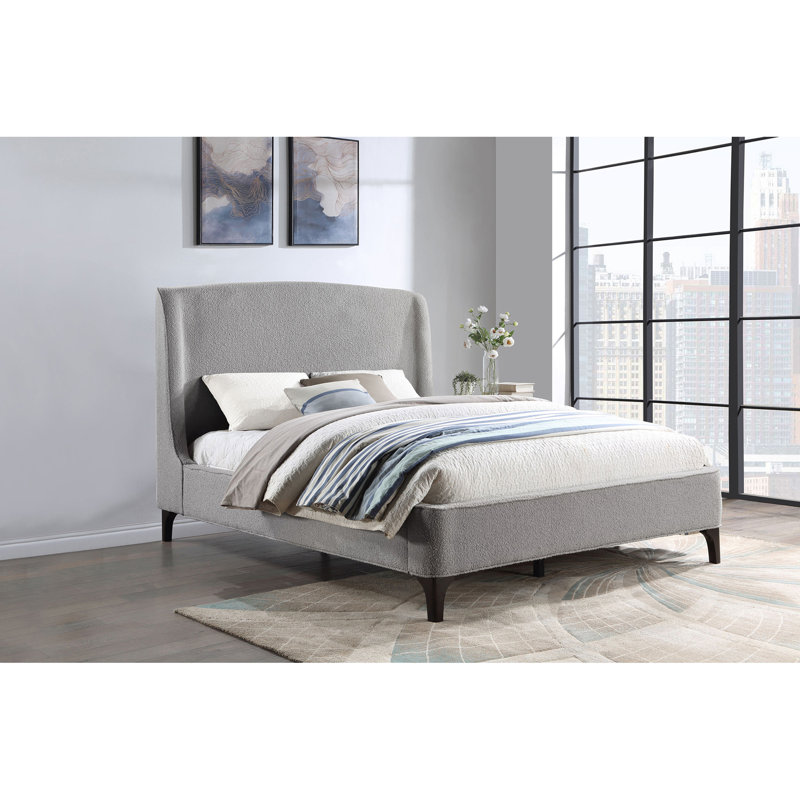 Harper Light Grey Platform Bed, King