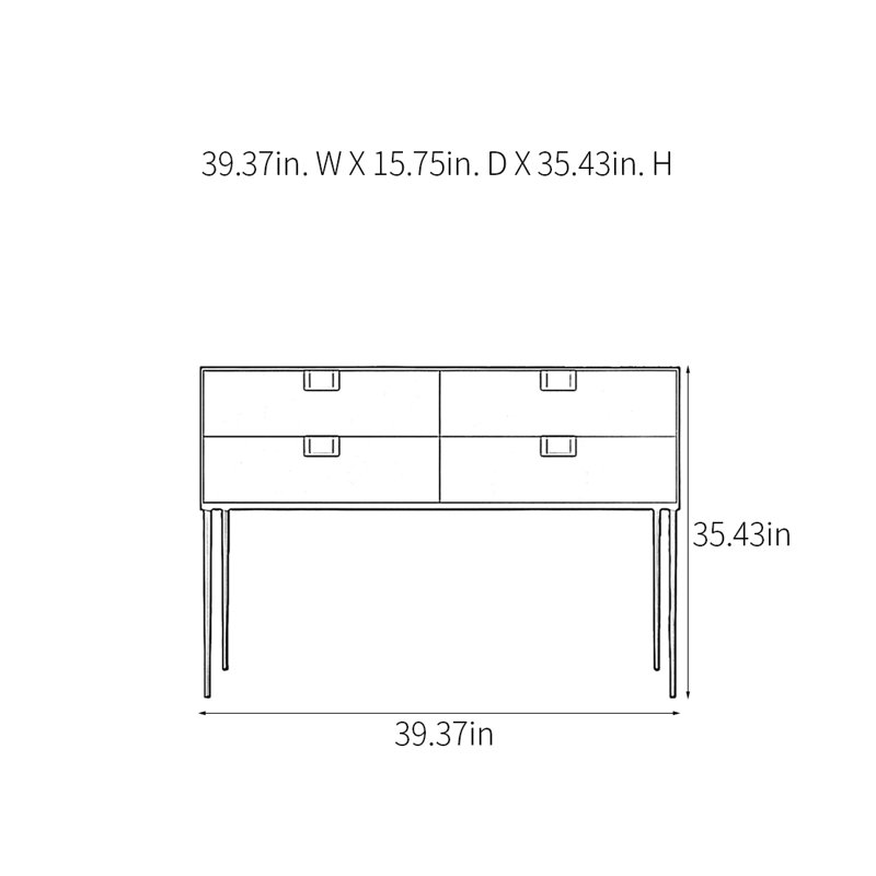 Console moderne moderne et pratique, H 35,43 po x l 39,37 po x P 15,75 po, Gris