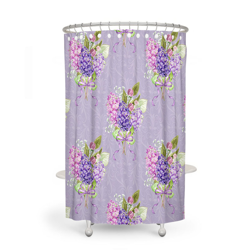 Rideau de douche simple Clairevale, H 93 po x l 70 po, Mauve, rose