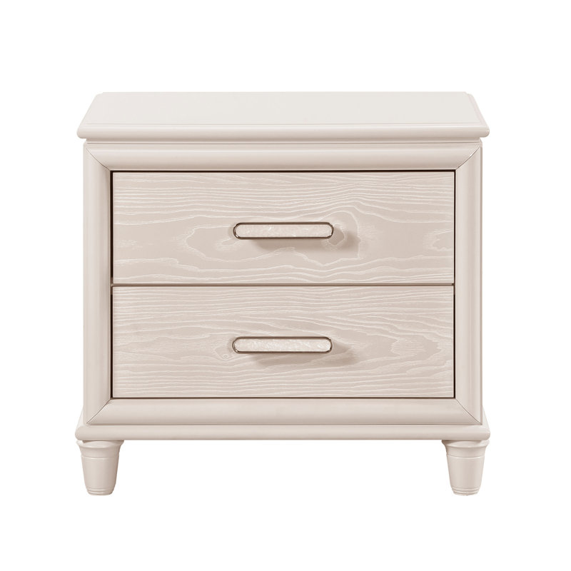 Table de chevet moderne à deux tiroirs avec ports USB