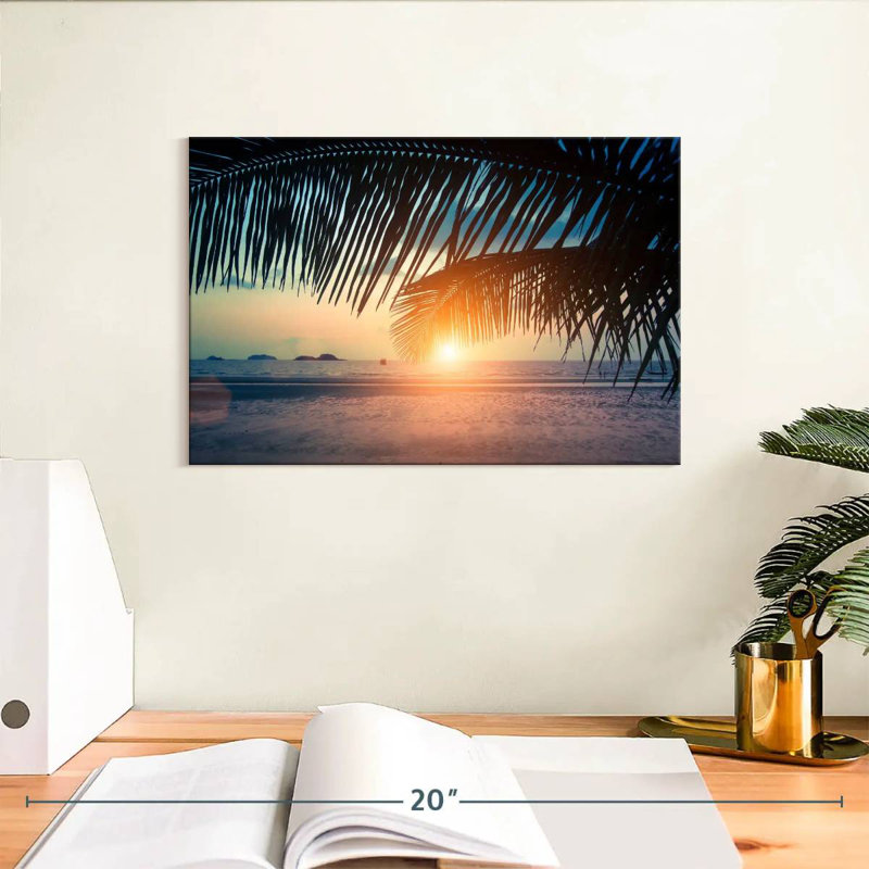 Gillard Sunset Beach Palm Leaves, H 8 po x l 12 po