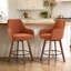 Tabouret de comptoir pivotant rembourré de 25 po Advika avec structure en bois d'hévéa massif et accoudoirs à dossier complet-876798855