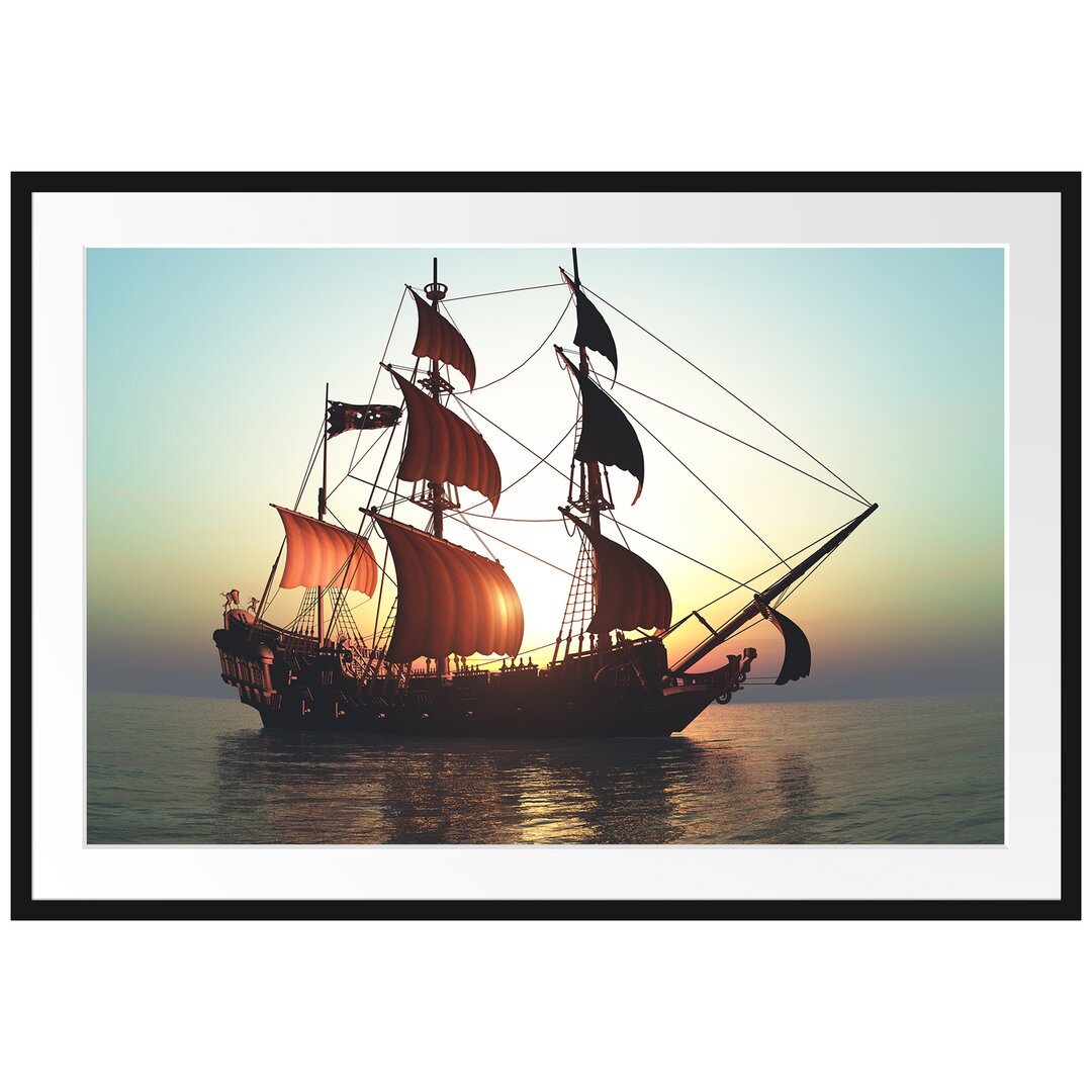 Gerahmtes Poster Altes Segelschiff