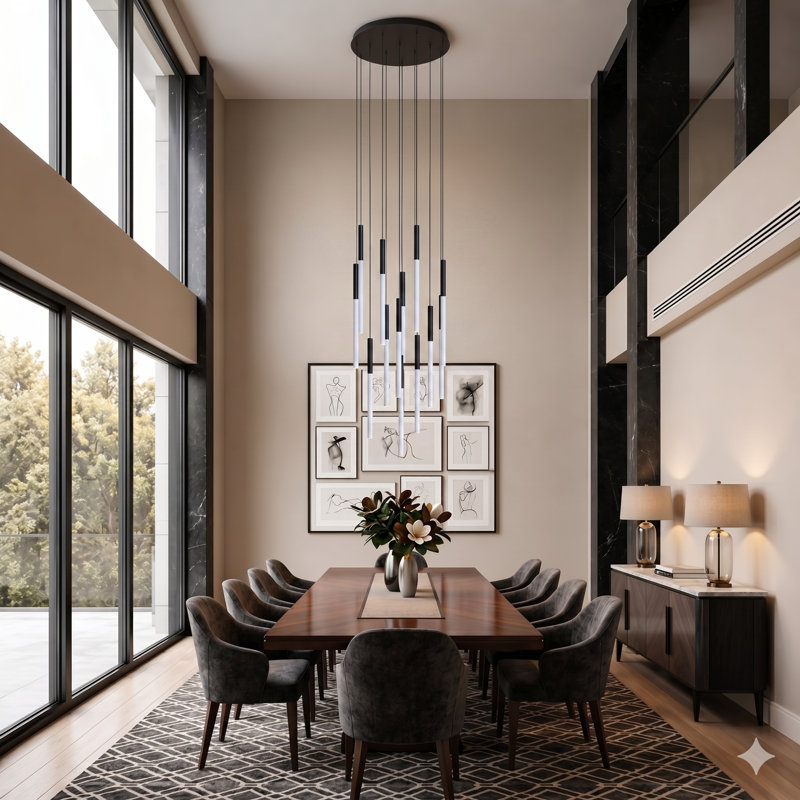 Baileyton 13 - Light Cluster Pendant, Black/White