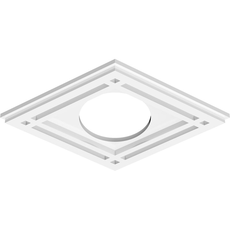 Médaillon de plafond contemporain en PVC Diamond, H 16 po x l 24 po x P 1 po