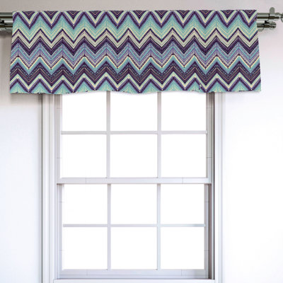 Sateen Chevron Ruffled Window Valance