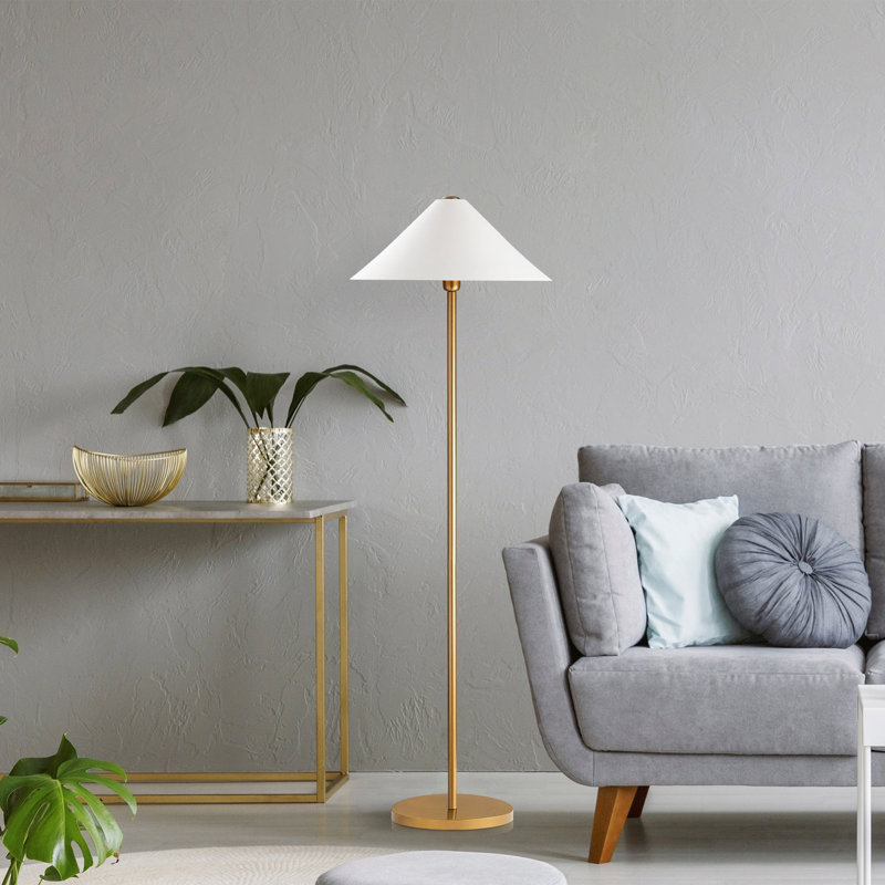 Glamorous Floor Lamp with Metal Body, 18.1 x 18.1 x 59.1 inches | E27 Socket, Max 40W | Base Plate: 12.2 x 12.2 x 0.8 inches | 6.6 ft Cable | Elegant Lighting for Living Room, Bedroom, or Office | Stylish and Functional Design