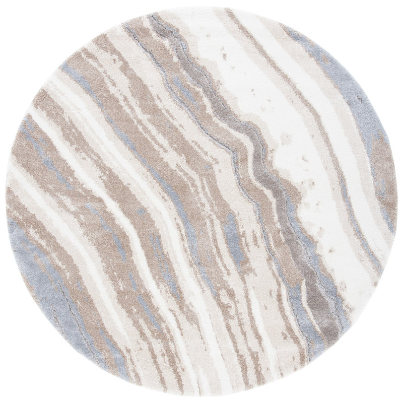 Jonty Shag Performance Abstract Rug, Round 6'7"
