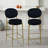 Velvet Upholstered Bar Stools Round  Set of 2 -1661711603