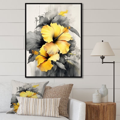 " Yellow And Grey Hibiscus Serenade "