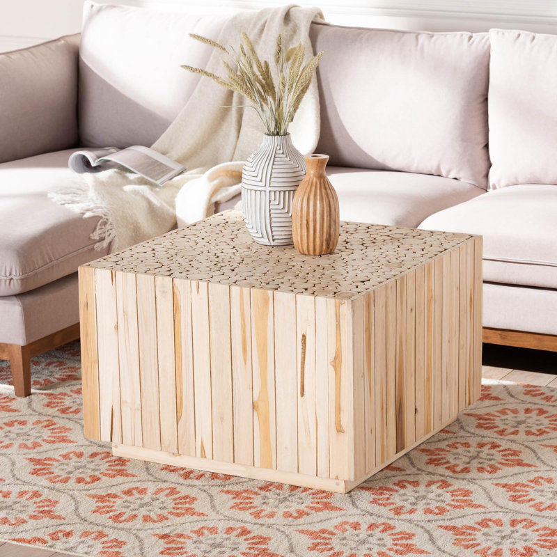 Eivie Bohemian Coffee Table With Unique Repurposed Wood Logs