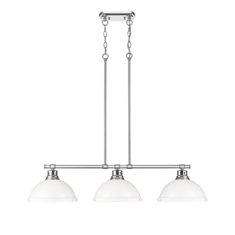 Laramy 3-Light Linear Pendant, Pewter, Matte White