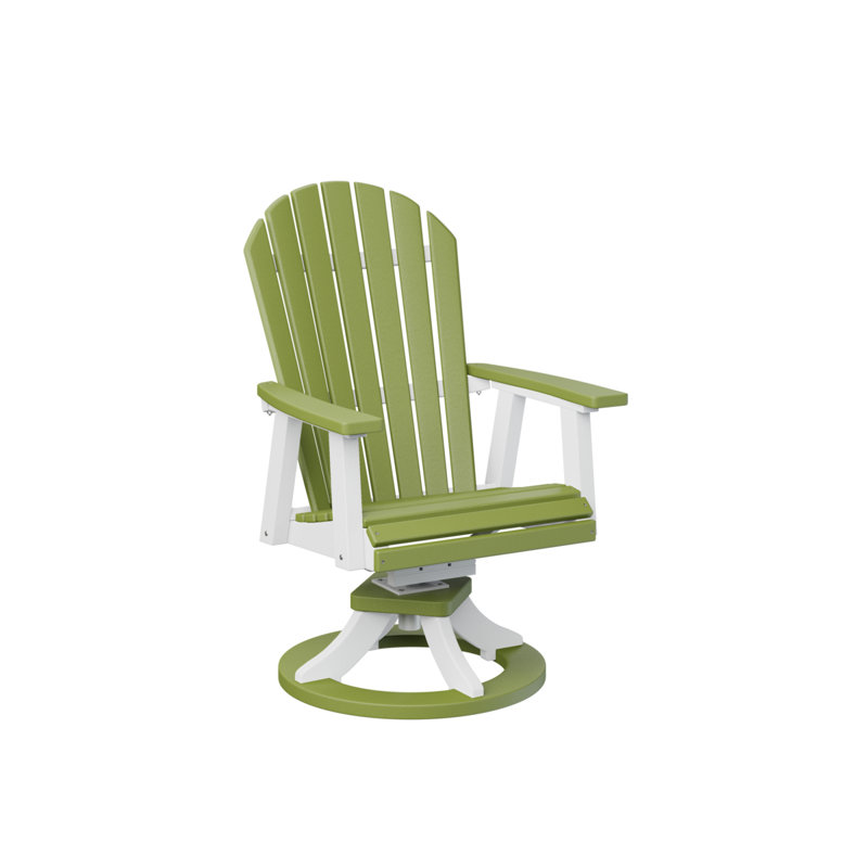 Berlin Gardens Comfo Back Regular Top With White Base Swivel Rocker Dining Chair, Kiwi Green
