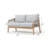 Mariliva Outdoor Acacia Wood Woven Loveseat With Cushions-125995577