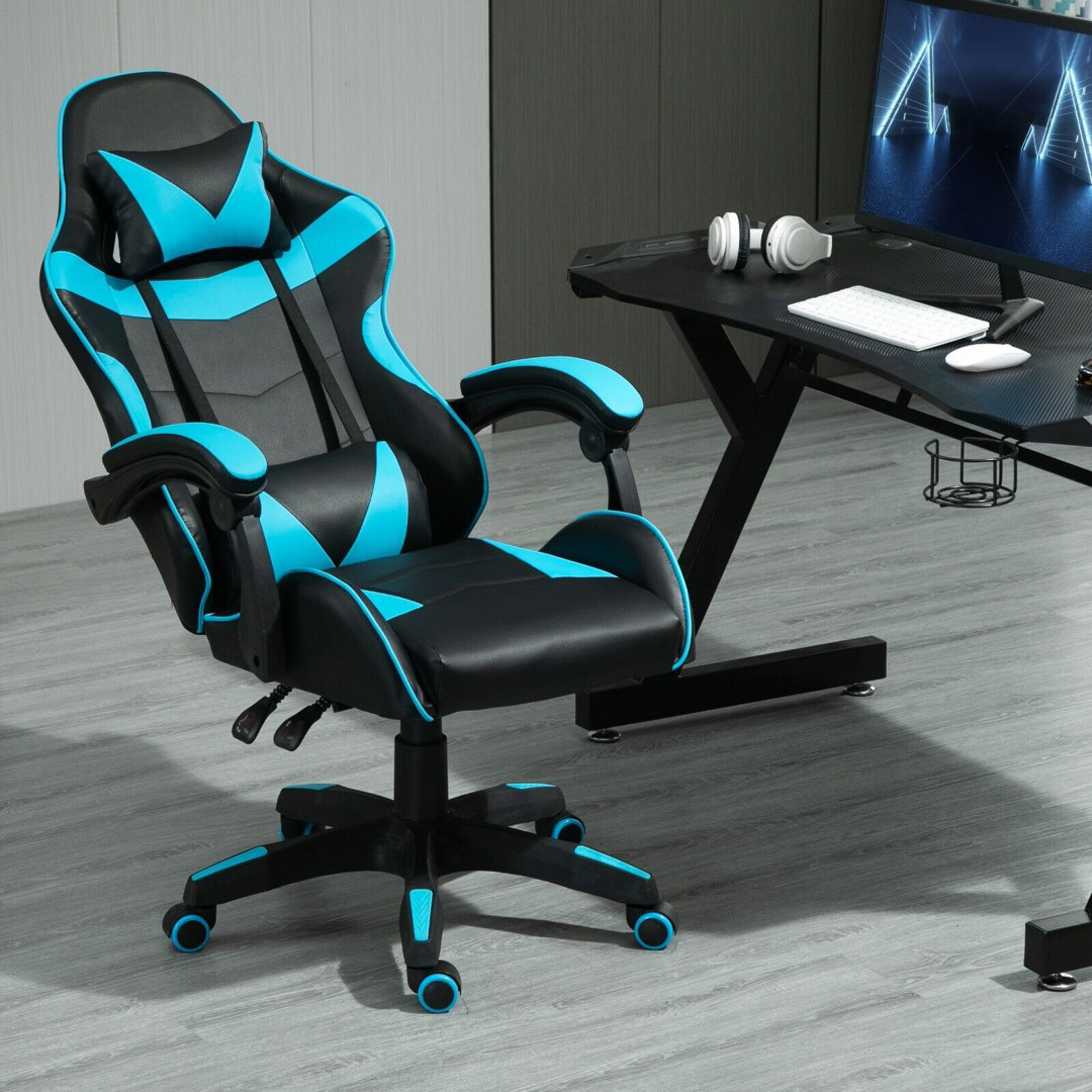 Inbox Zero Adjustable Reclining Ergonomic Faux Leather Swiveling PC & Racing Game Chair