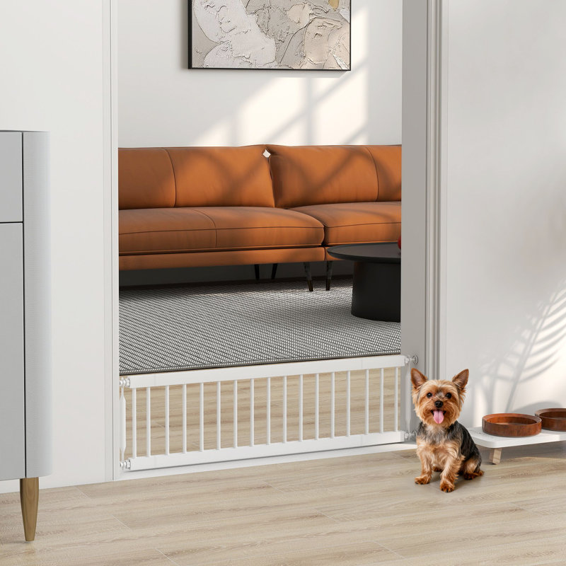 Barrière pour chien 26 "à 37", grande barrière pour animaux 10 "avec 2 rallonges, blanc