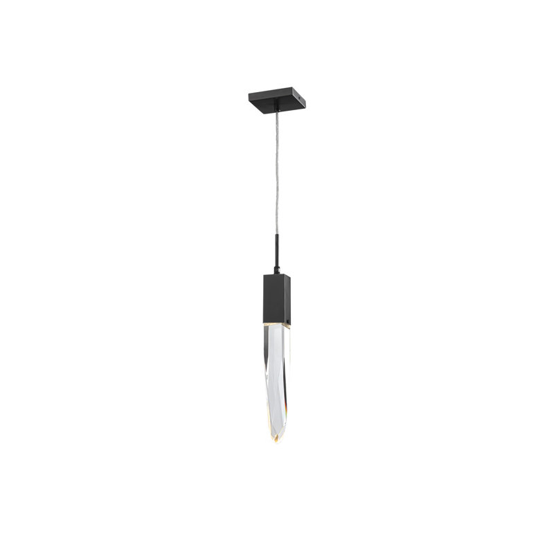 Mini-luminaire suspendu 1 lumière DEL Aspen, Bronze foncé, Transparent Aspen K9, Transparent