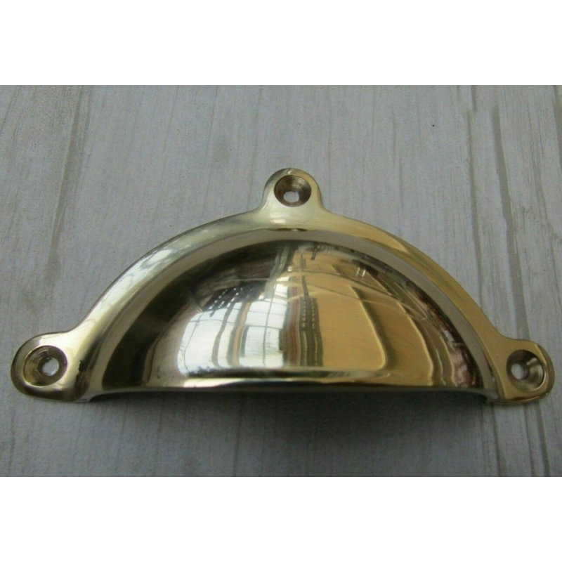 Royal lugged Cup Pull Handle Satin Chrome, Polished Brass