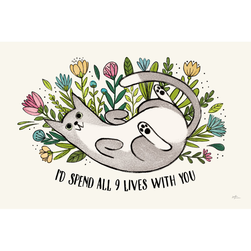 Purrfect Garden I - Wrapped Canvas Print, 51cm H x 76cm W x 3.8cm D