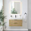 Livia 36" Wall-mounted Single Bathroom Vanity with White Artificial Drop-in Sink with Mirror