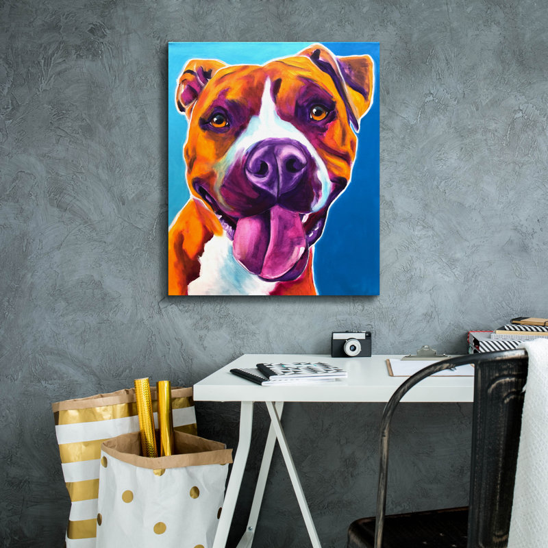 «Pit Bull - Yummy» par Dawg Painter, H 24 po x l 20 po x P 0,75 po