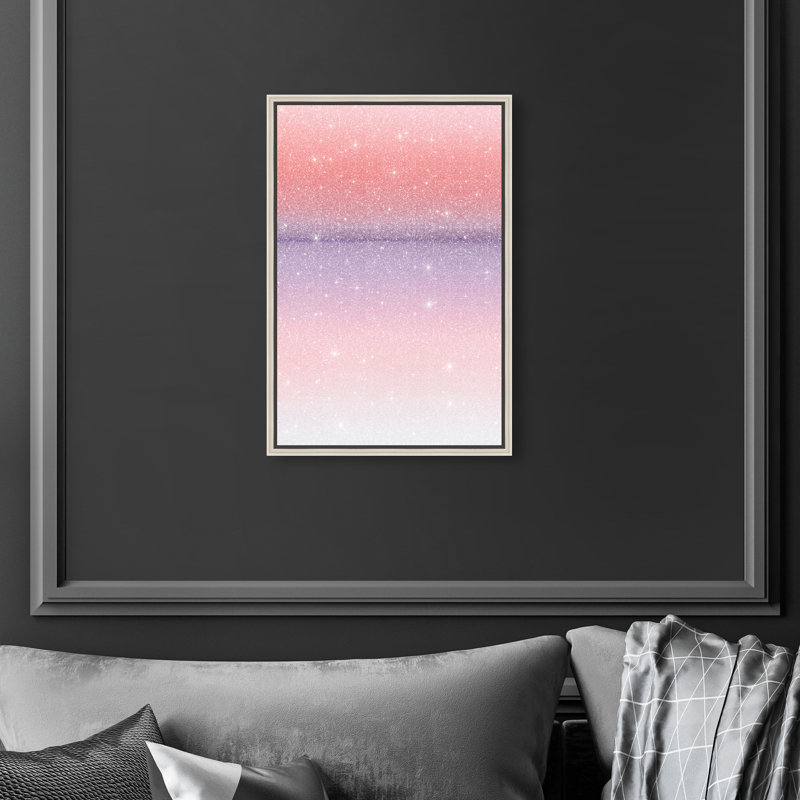 Peach Coastline II Print by Oliver Gal, 46"H x 31"W, Silver Floater Frame