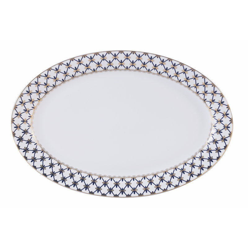 Cobalt Blue and Gold Porcelain Dinnerware Set, Service for 8