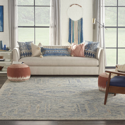Tapis bohème multicolore bleu 8 pi x 10 pi 6 po Farhaad