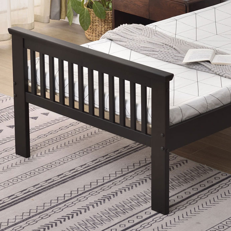 Lit plateforme simple en bois massif Hammoud, Tabac