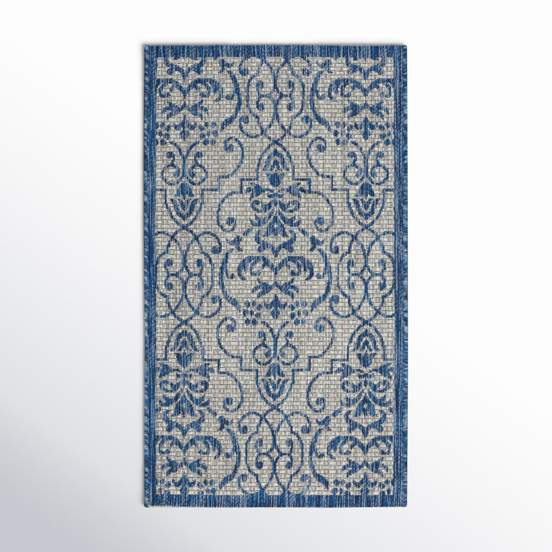 Trofin Damask Indoor / Outdoor Rug, Rectangle 2'2" x 3'9"
