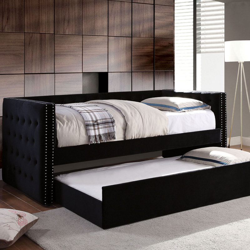 Upholstered Daybed, Black