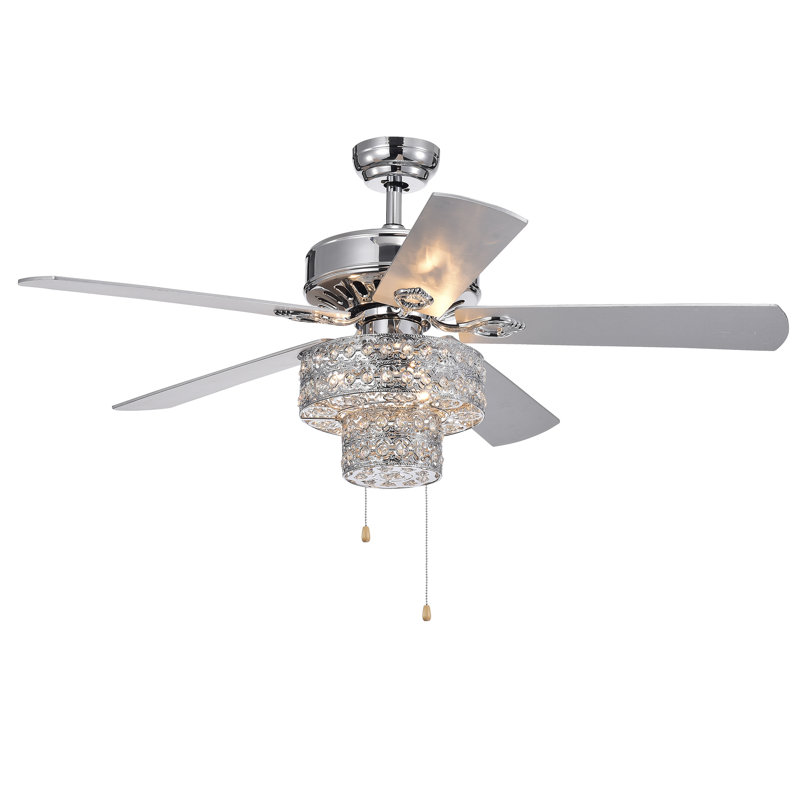 Ventilateur de plafond 52 pales 52 "en cristal avec ensemble d'éclairage inclus Parma