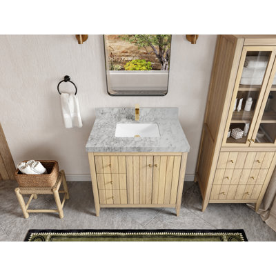 36 po. X P 22 po Meuble-lavabo central en quartz D