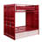 Cargo Red Finish Full/Full Bunk Bed