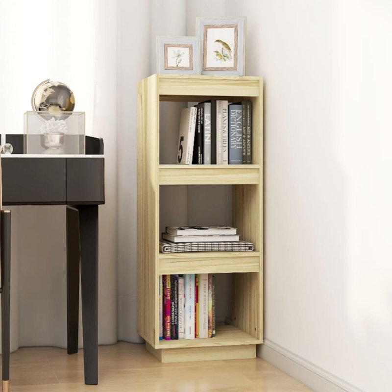 Gibora 103cm H x 40cm W Solid Wood Etagere Bookcase, Brown