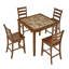Ensemble de table de salle à manger, de bar et de chaises, ensemble de table de salle à manger 5 pièces, ensemble de table de petit-déjeuner de style rétro, pour le salon, la salle à manger - brun (nécessite un assemblage)