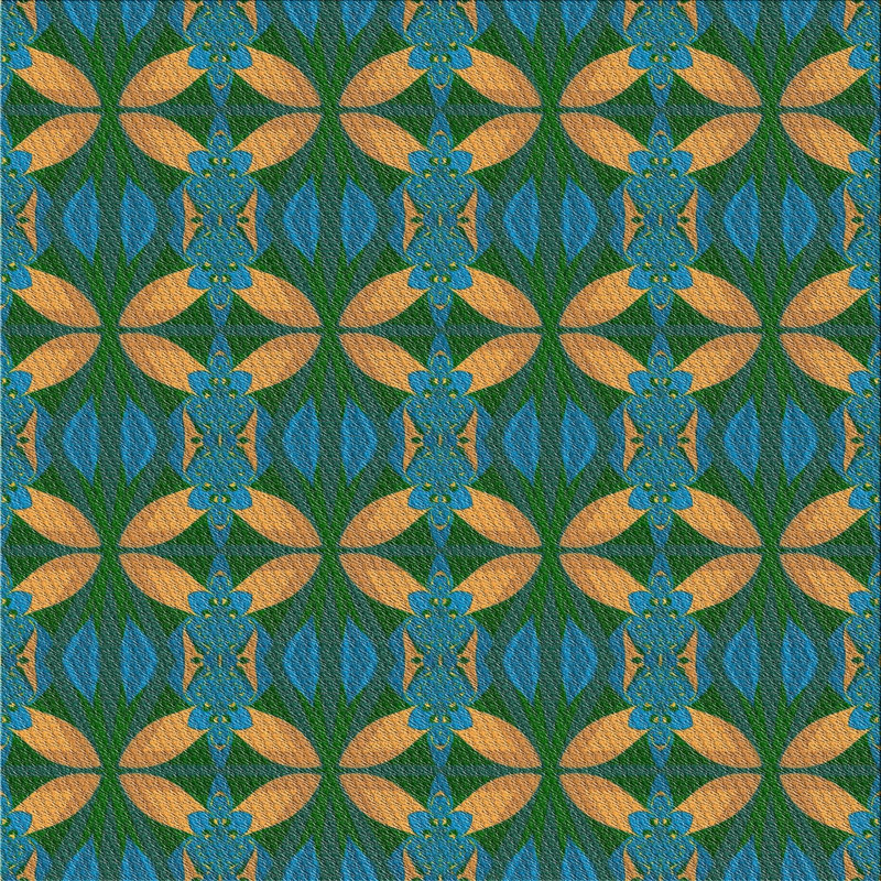Non disponible turquoise/jaune Tapis décoratif, Carré 3 pi