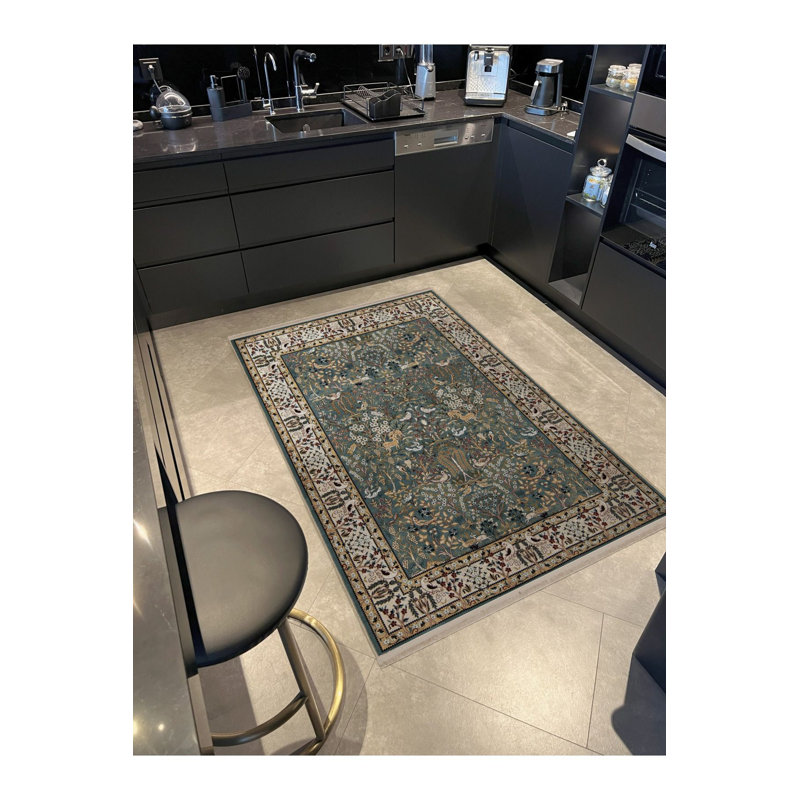 Tapis rond multicolore à motif géométrique rond lavable à la machine, Tapis de couloir 2 pi 6 po x 9 pi 10 po