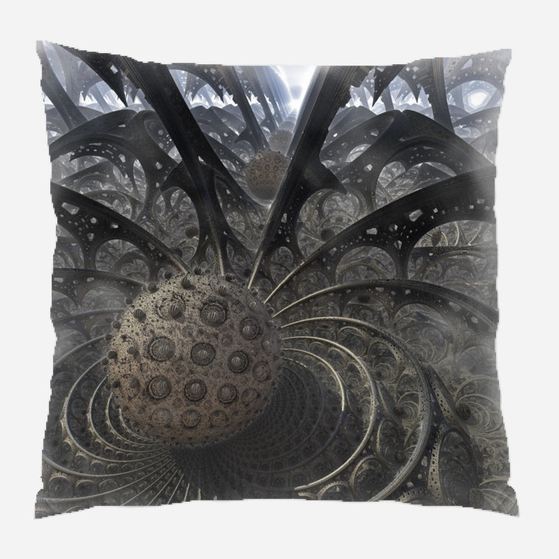Fractal Microsuede Reversible Throw Pillow