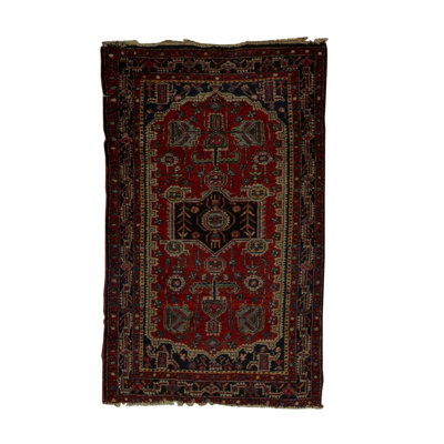 Antique Afghan Hand Woven Wool Area Rug