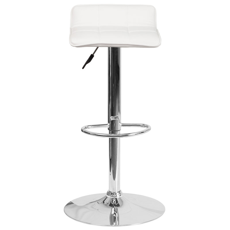 Tabouret de bar pivotant à hauteur réglable Noriega, Blanc