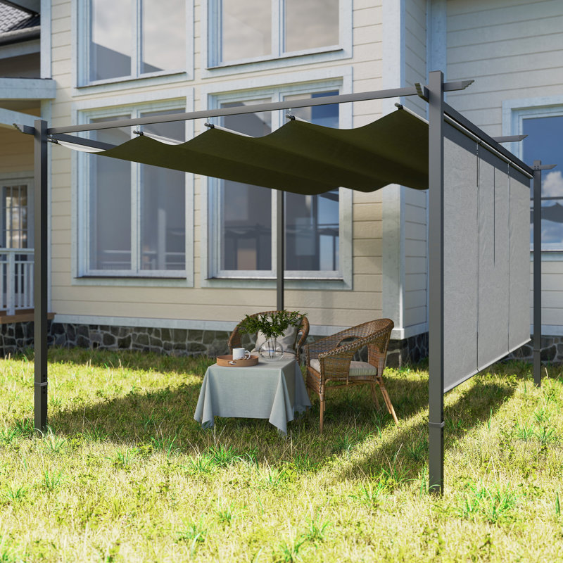 4m x 3m Metal Pergola, Grey