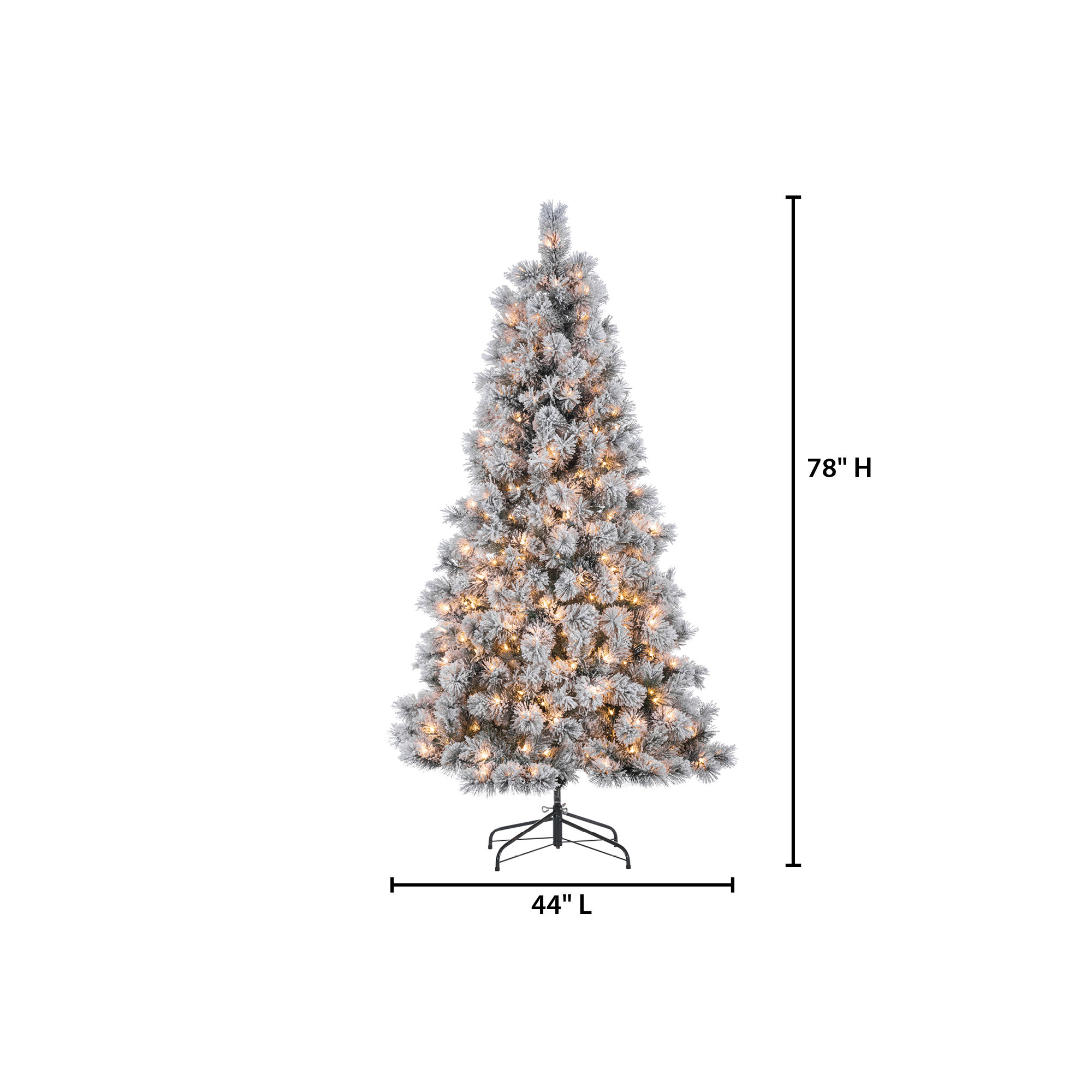 Lighted Artificial Pine Christmas Tree, 6.5'