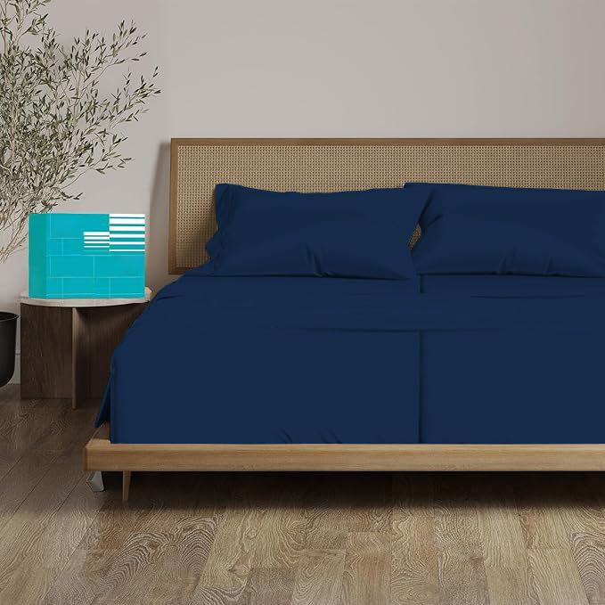 Ensemble de draps pour très grand lit divisé 5 pièces en coton divisé 100% coton égyptien à densité de tissage 800